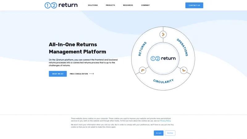 Homepage of 12Return