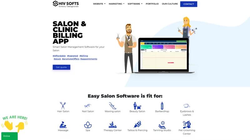 Homepage of Easy Salon Software