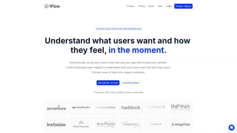 Homepage of 1Flow