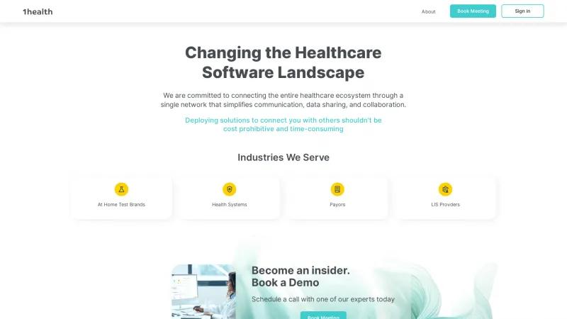 Homepage of 1health