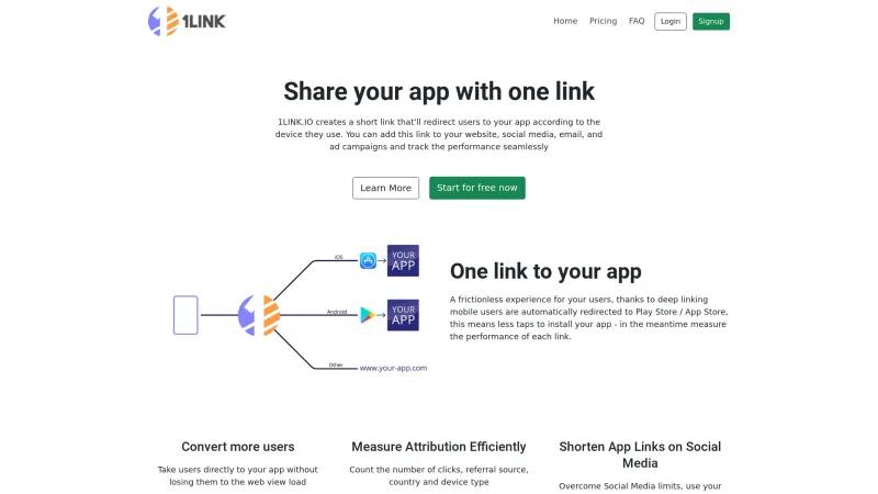 Homepage of 1LINK.IO