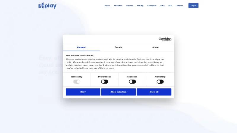 Homepage of 1Play