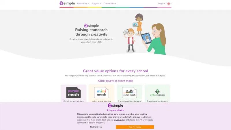 Homepage of 2Simple