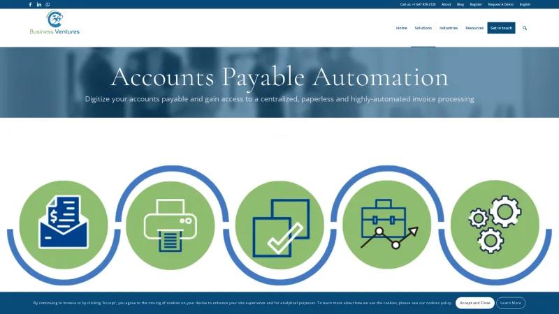 Homepage of 360 Business Accounts Payable Automation