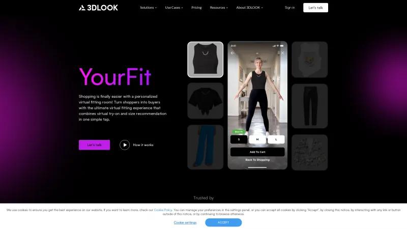 Homepage of 3DLOOK YourFit