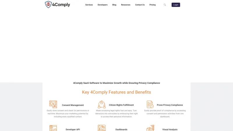 Homepage of 4Comply