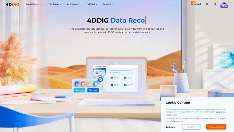 Homepage of 4DDiG Data Recovery