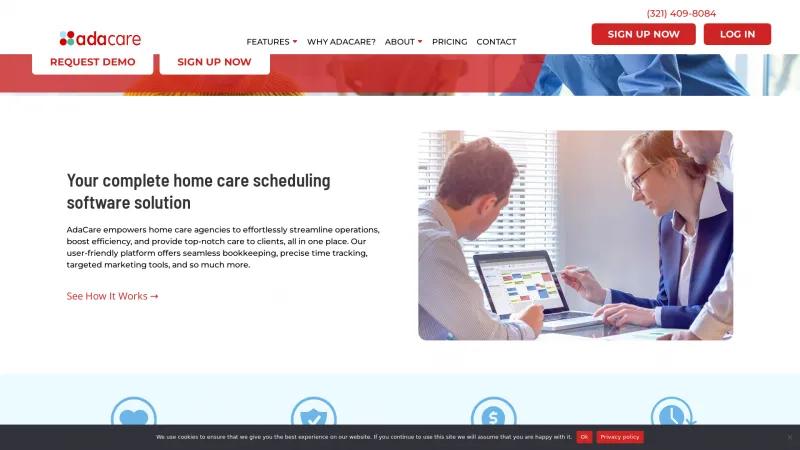 Homepage of AdaCare