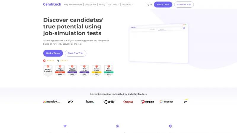 Revolutionize Your Hiring Process with Canditech's Innovative Skill Assessments and Job Simulations Homepage of Canditech