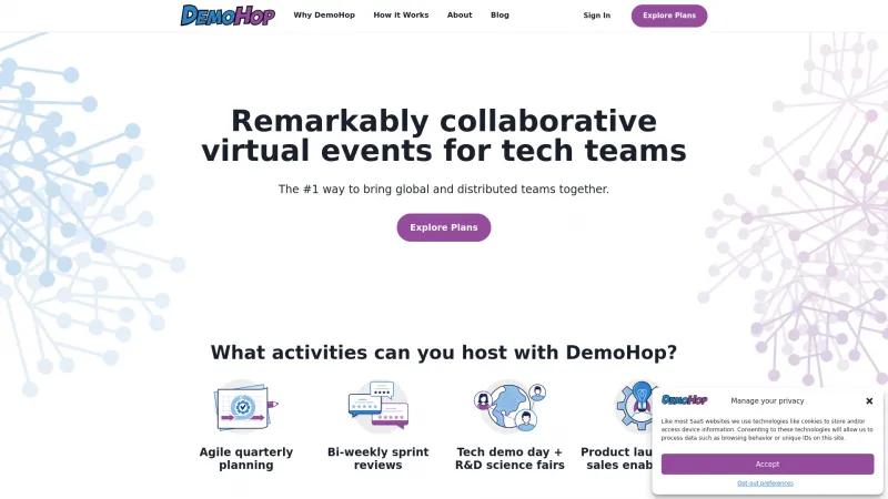 Homepage of DemoHop