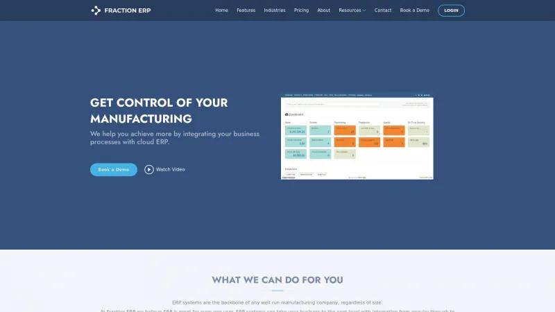 Homepage of Fraction ERP
