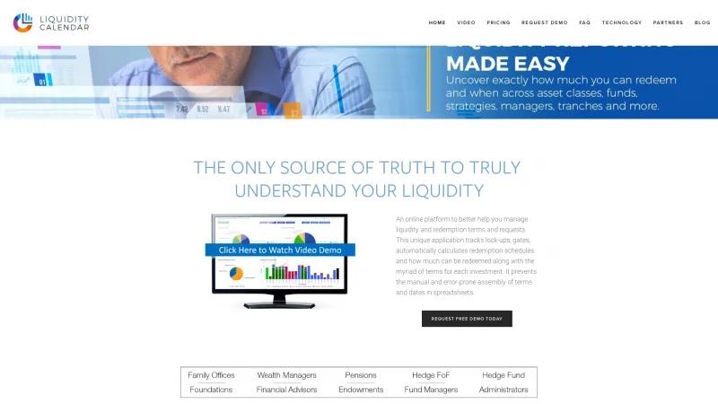 Homepage of Liquidity Calendar