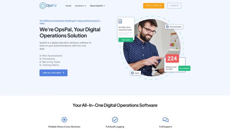 Homepage of OpsPal