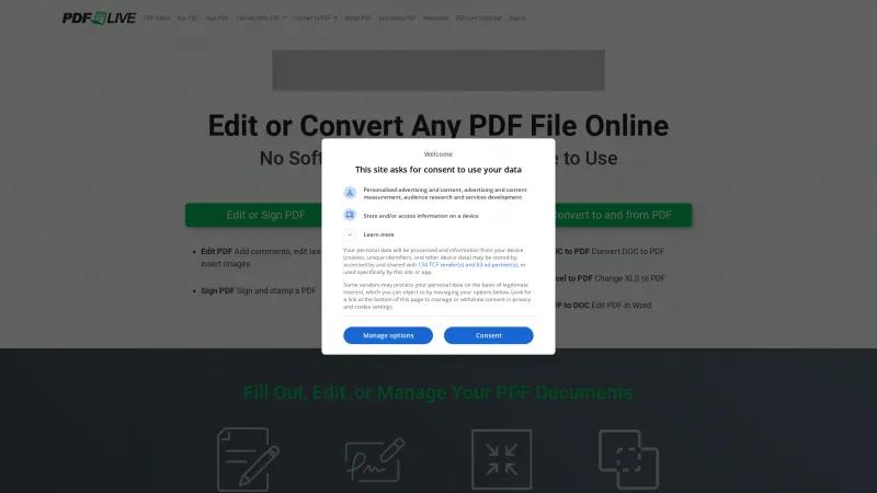 Homepage of PDF.live