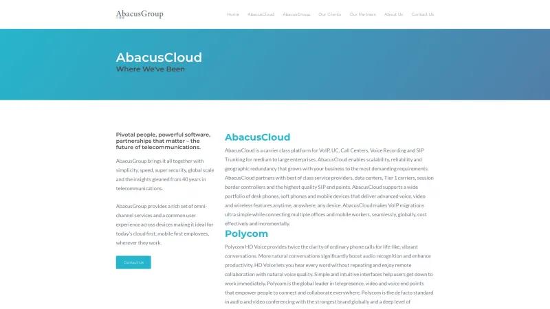 Homepage of AbacusCloud