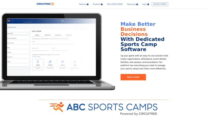 Homepage of ABC Sports Camps