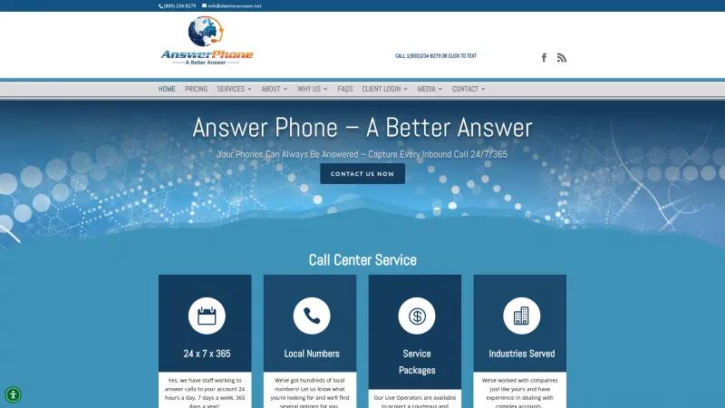 Homepage of AnswerPhone