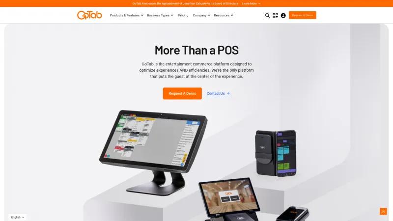 Homepage of GoTab POS