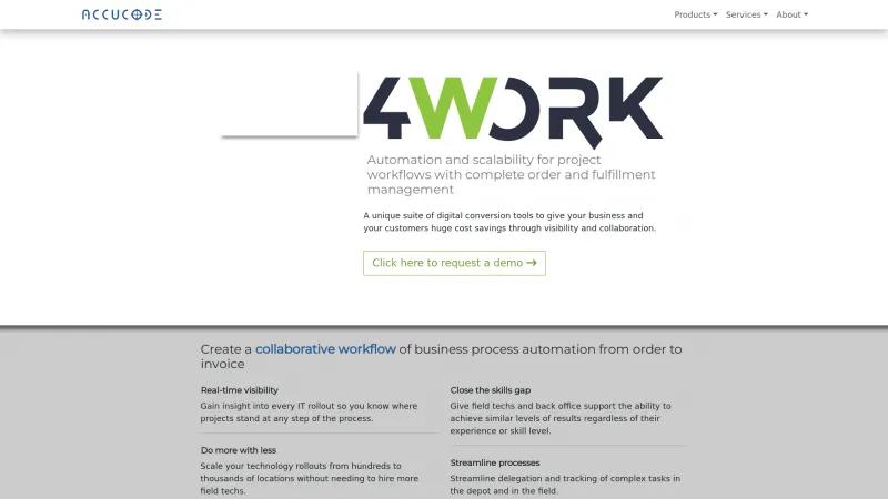 Homepage of 4Work