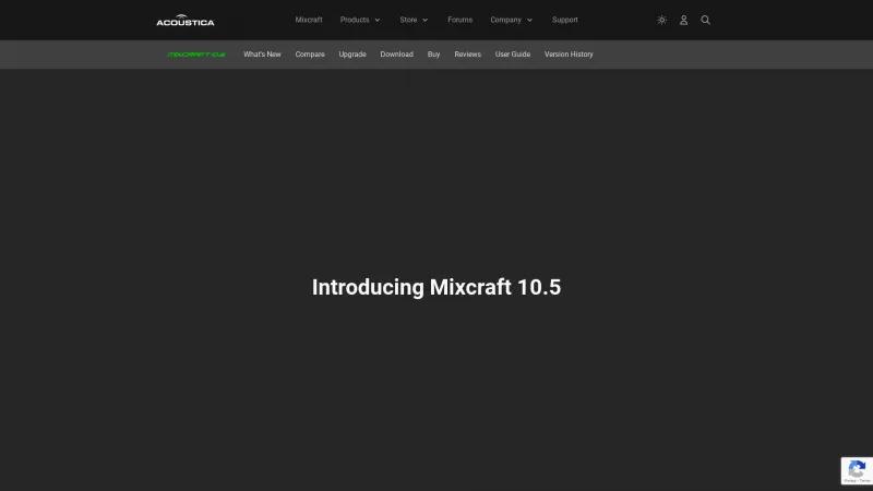 Homepage of Mixcraft