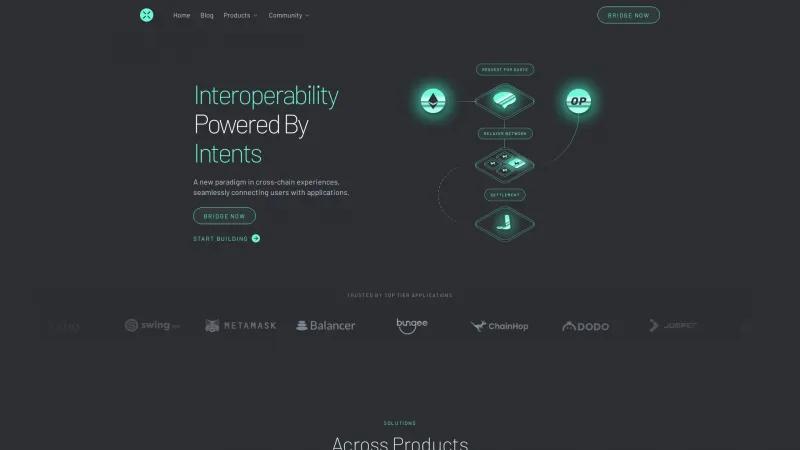 Homepage of Across Protocol