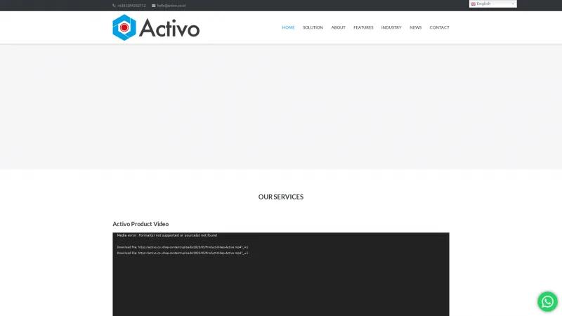 Homepage of Activo