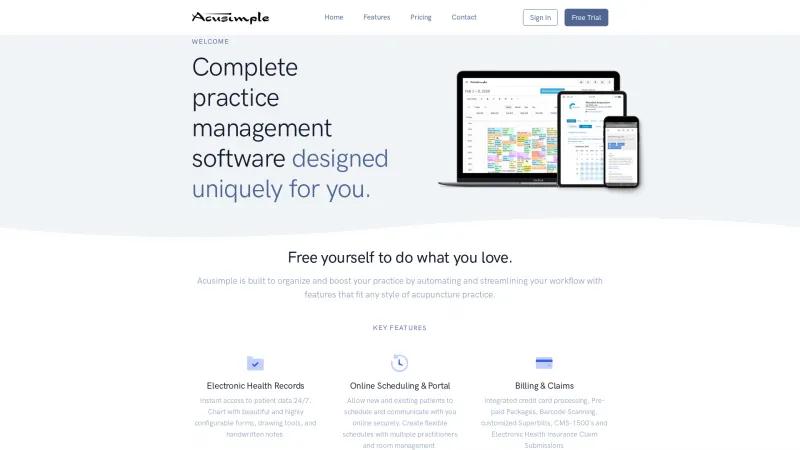 Homepage of Acusimple