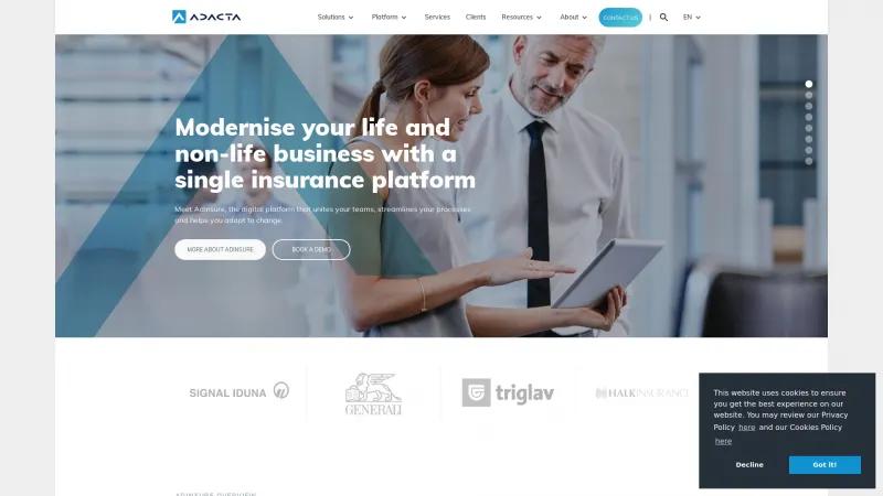 Homepage of AdInsure