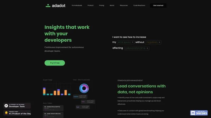 Homepage of Adadot