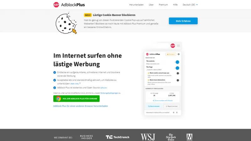 Homepage of Adblock Plus