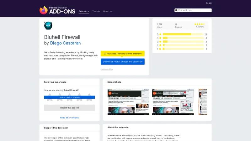 Homepage of Bluhell Firewall