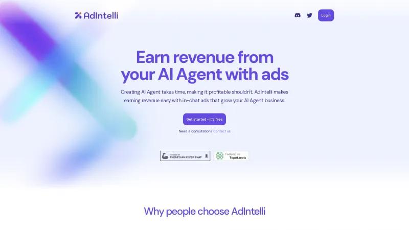 Homepage of AdIntelli