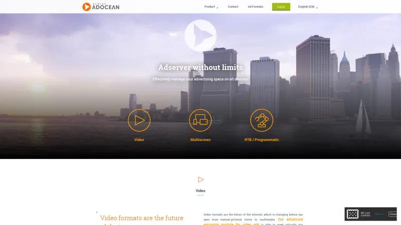 Homepage of AdOcean