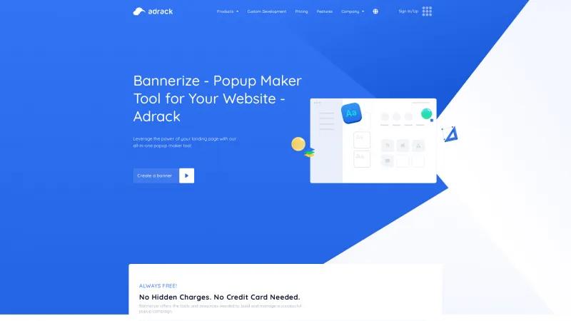 Homepage of Adrack Bannerize