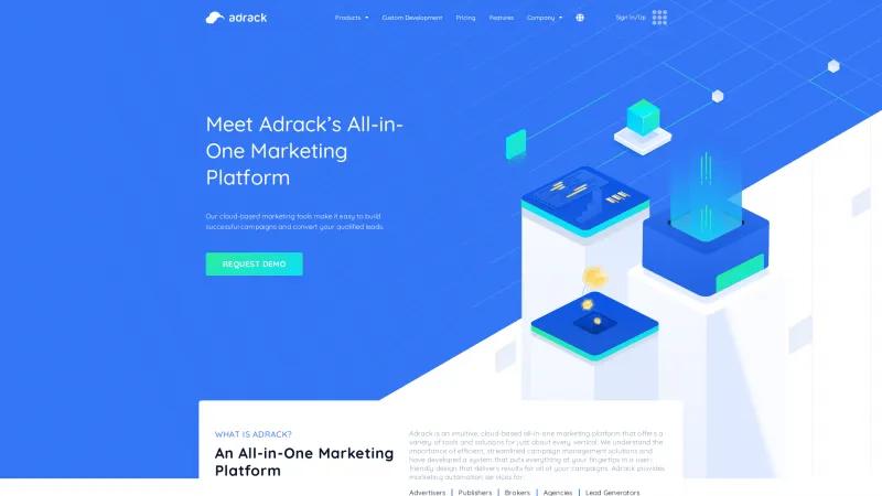 Homepage of Adrack