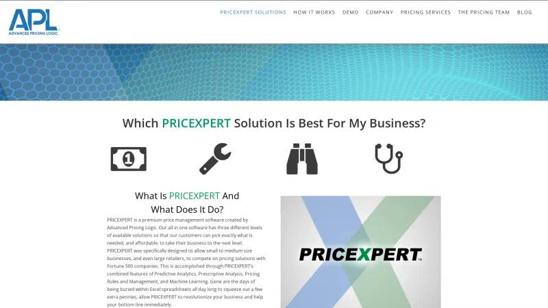 Homepage of PRICEXPERT