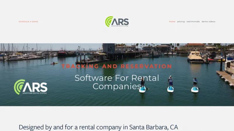 Homepage of Adventure Rental System