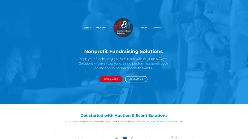 Homepage of AES Auction & Event Solutions