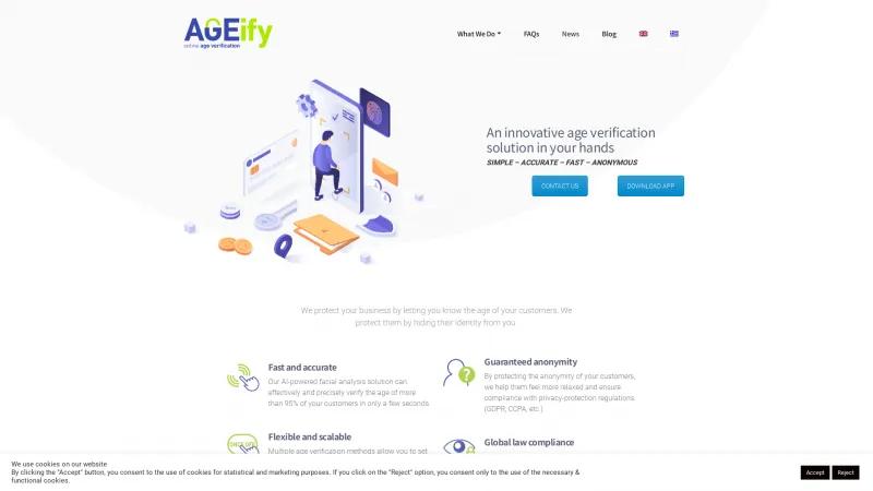 Homepage of AGEify