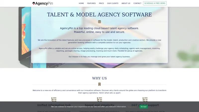 Homepage of AgencyPin