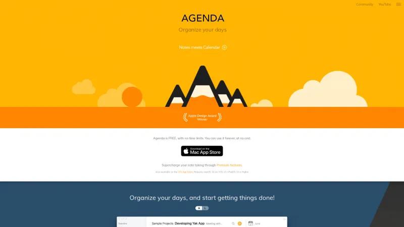Enhance Your Productivity with Agenda: The Ultimate Note-Taking App for Professionals Homepage of Agenda