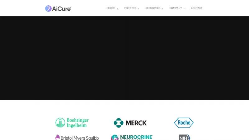 Homepage of AiCure