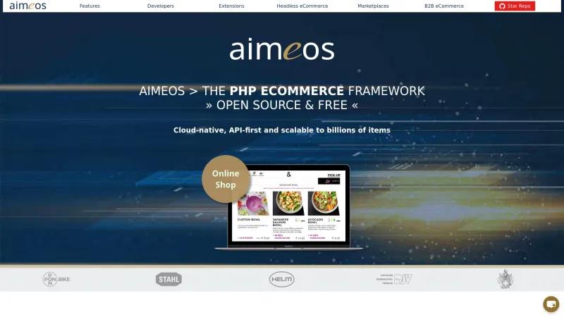 Homepage of Aimeos