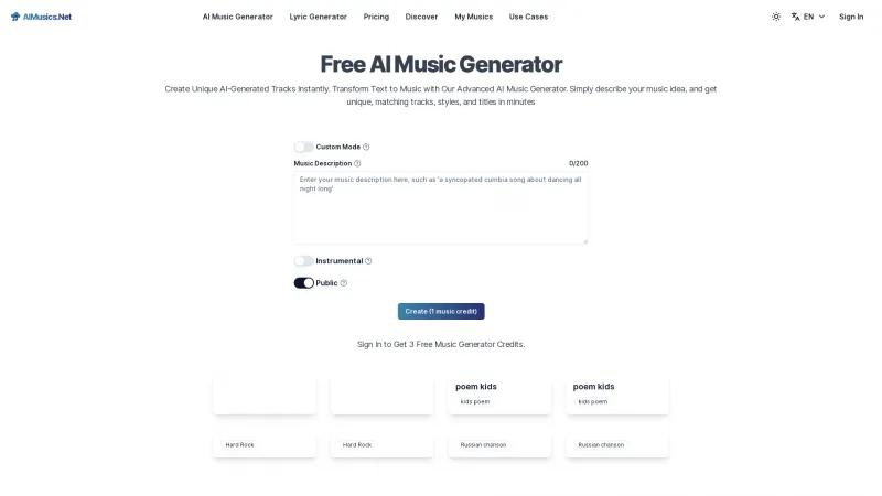 Homepage of AIMusics.Net