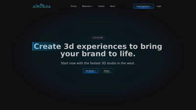 Homepage of Aircada Pro