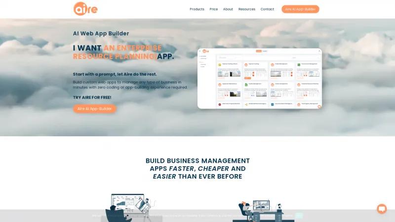 Homepage of Aire