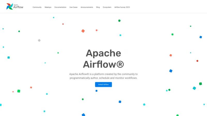 Homepage of Apache Airflow