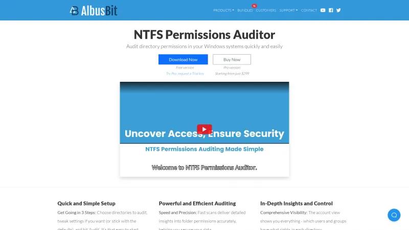 Albus Bit NTFS Permissions Auditor: Powerful, User-Friendly Tool for Comprehensive NTFS Permission Auditing Homepage of NTFS Permissions Auditor