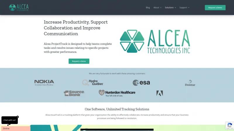 Homepage of Alcea ProjectTrack