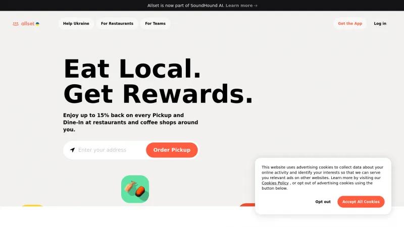 Experience Seamless Food Pickup and Rewards with Allset and SoundHound AI Homepage of Allset